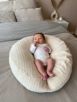 Natural Soft Rib Relaxhoes Voedingskussenhoes, Maak Van Je Voedingskussen Een Relax Kussen Voor De Baby.