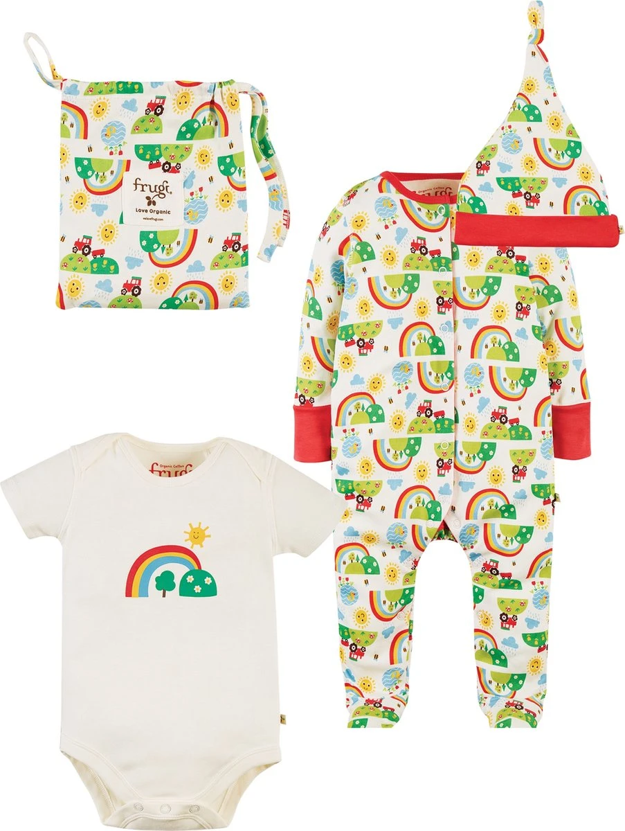 Frugi Happy Days Baby Cadeau Set Unisex Kledingset - Maat 62 1 Frugi Happy Days Baby Cadeau Set Unisex Kledingset - Maat 62