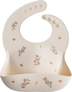 Mushie & Co Siliconen Slabbetje Met Opvangbakje - Bloemen